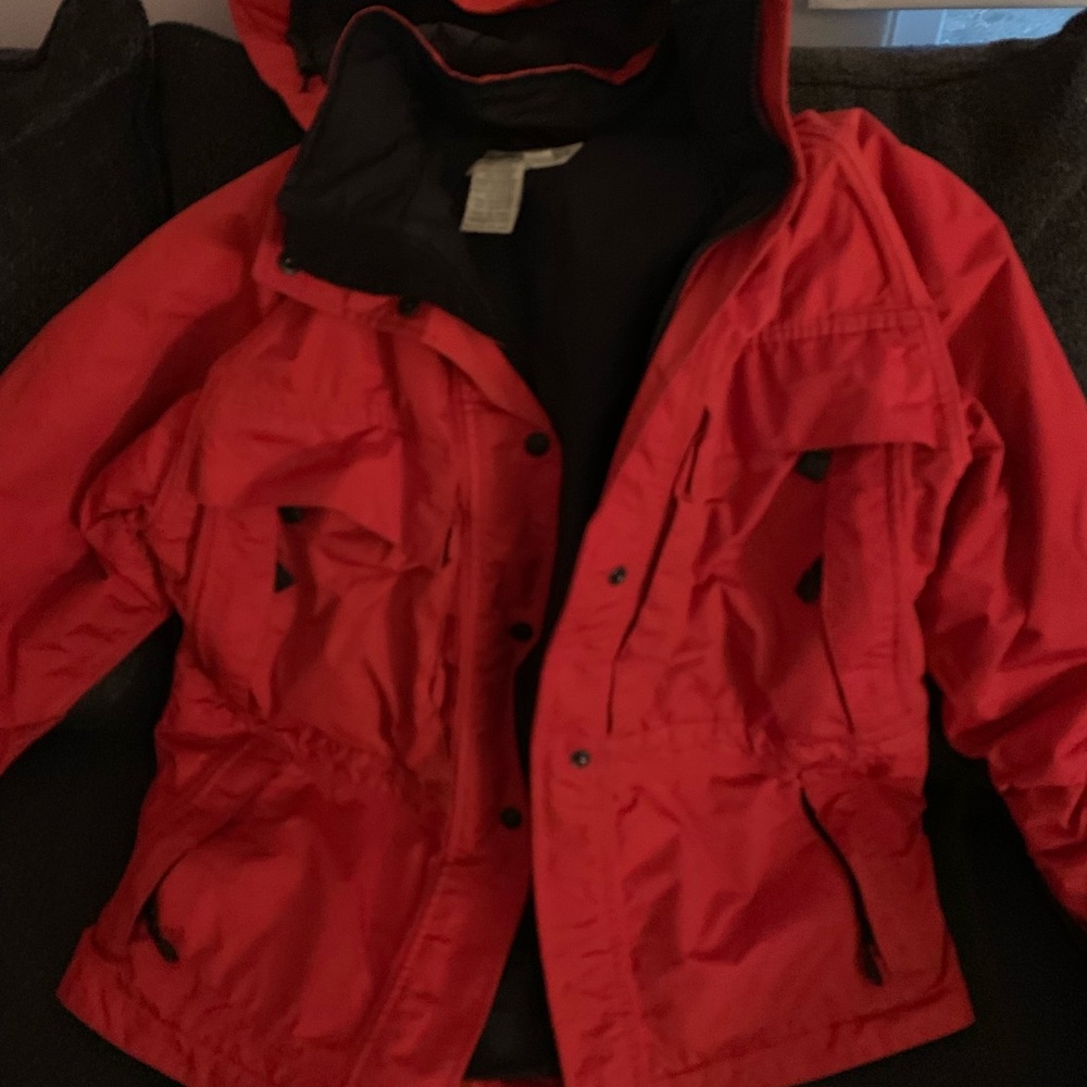 small hooded eddie bauer jacket
